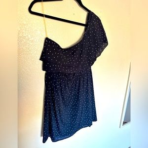 One shoulder navy blue dress medium to large